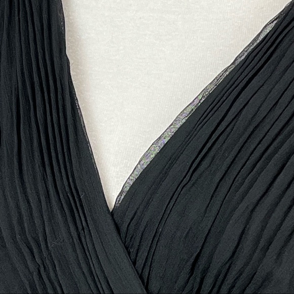 BCBGMaxAzria Black 100% Silk Bubble Skirt Cocktail Dress w/ Beaded Waist Sz 6 - Picture 11 of 17